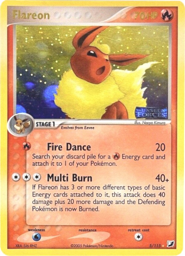 Flareon (5 115) (Stamped) [EX: Unseen Forces] For Sale