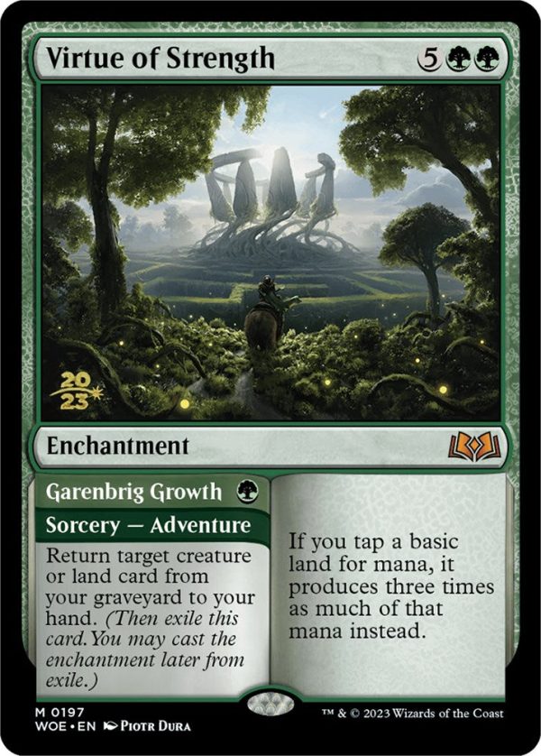 Virtue of Strength    Garenbrig Growth [Wilds of Eldraine Prerelease Promos] Cheap