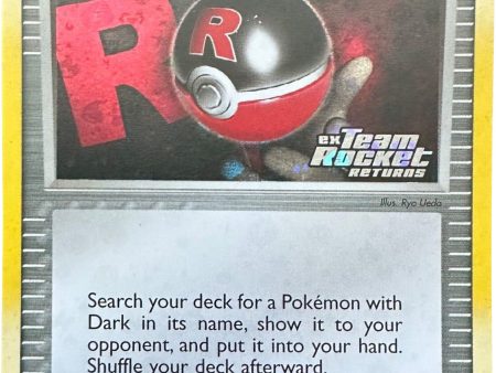 Rocket s Poke Ball (89 109) (Stamped) [EX: Team Rocket Returns] For Discount