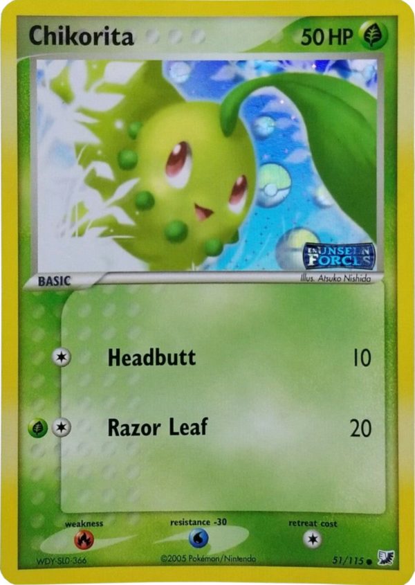 Chikorita (51 115) (Stamped) [EX: Unseen Forces] For Sale