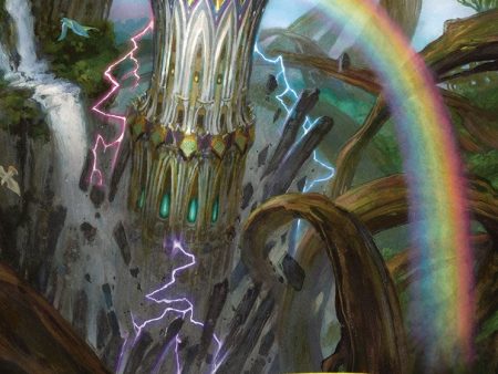 Command Tower Art Card (Gold-Stamped Signature) [Commander Masters Art Series] For Sale