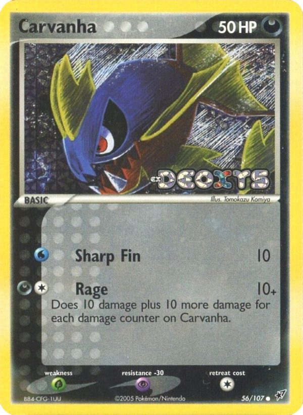 Carvanha (56 107) (Stamped) [EX: Deoxys] For Cheap