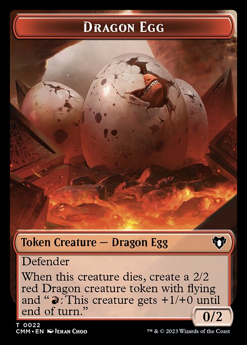 Treasure    Dragon Egg Double-Sided Token [Commander Masters Tokens] Hot on Sale