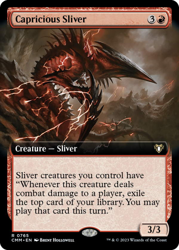 Capricious Sliver (Extended Art) [Commander Masters] Online now