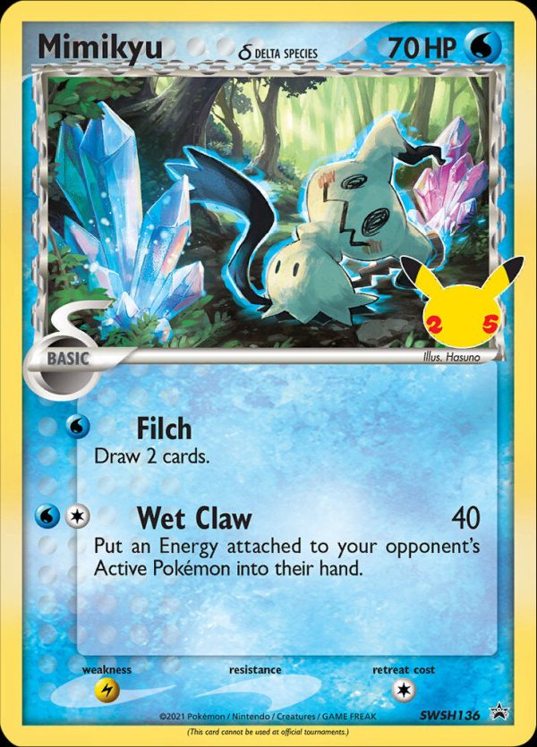 Mimikyu (SWSH136) (Delta Species) (Celebrations) [Sword & Shield: Black Star Promos] Online now